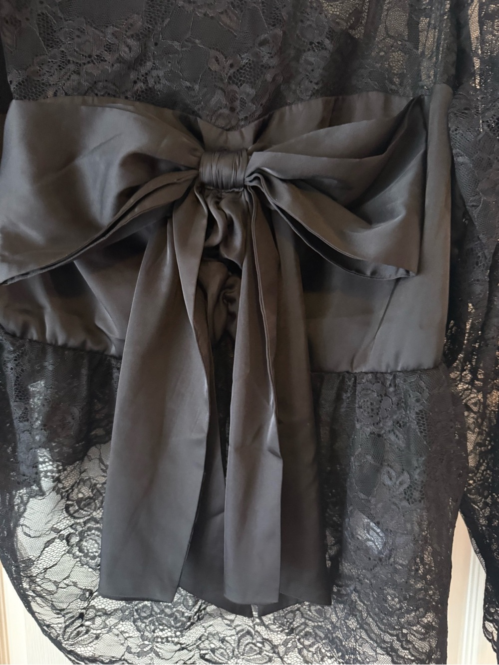 torrid Black Lace Blouse with Bow - Picture 2 of 4